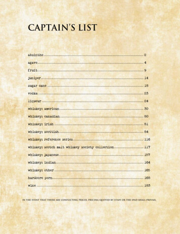 Captains List June 2022