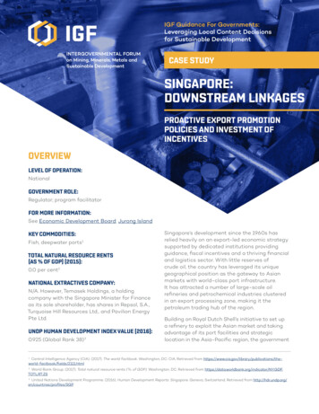 SINGAPORE: DOWNSTREAM LINKAGES - International Institute For .