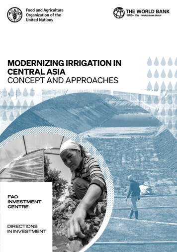 Modernizing Irrigation In Central Asia - Fao 