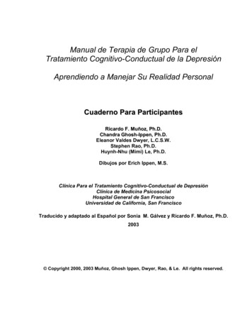 Manual De Terapia De Grupo Para El Tratamiento Cognitivo-Conductual De .