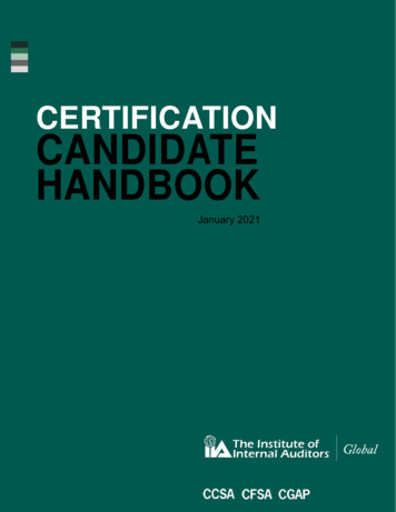 CERTIFICATION CANDIDATE HANDBOOK - Institute Of Internal Auditors