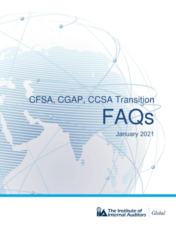 CFSA, CGAP, CCSA Transition FAQs - Institute Of Internal Auditors