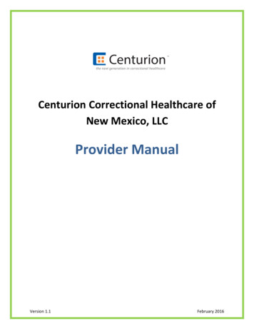 Centurion Correctional Healthcare Of New Mexico, LLC