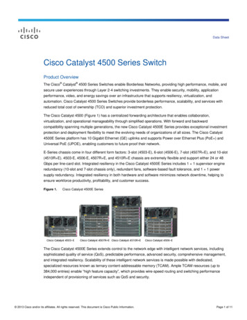 Cisco Catalyst 4500 Series Switch Data Sheet - Nexstor 