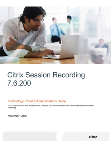 Citrix Session Recording 7.6