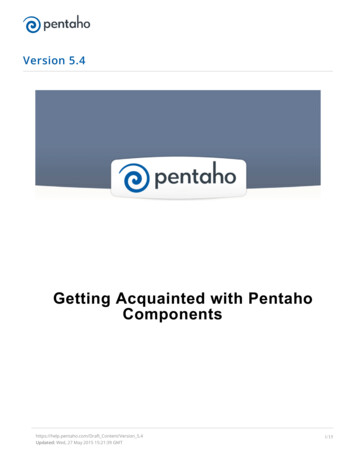 [ Getting Acquainted With Pentaho Components ]