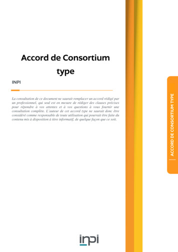 Accord De Consortium Type - INPI