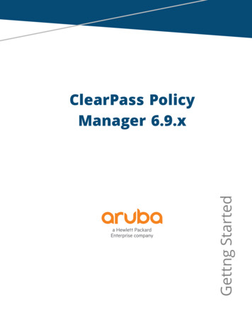 ClearPassPolicy Manager 6.9 - Aruba