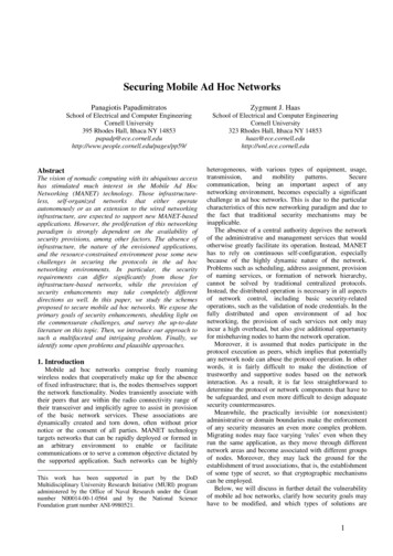 Securing Mobile Ad Hoc Networks - Cornell University
