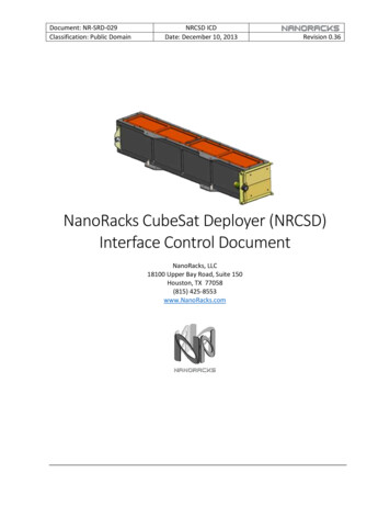 NanoRacks CubeSat Deployer (NRCSD) Interface Control Document
