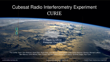 CURIE Key Points Cubesat Radio Interferometry Experiment CURIE - Cal Poly