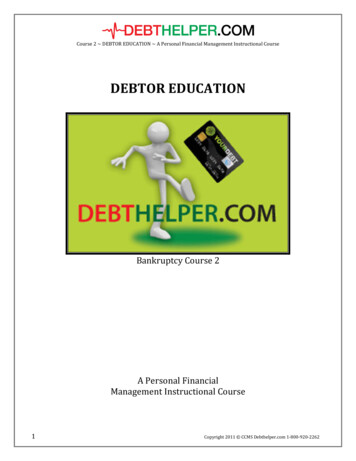 2011 BK Course 2 NO ANSWERS SELECTED - DebtHelper 