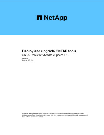 Deploy And Upgrade ONTAP Tools - Docs App 