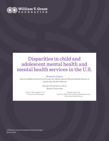 Disparities In Child And Adolescent Mental Health And Mental Health .