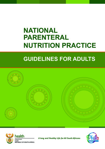 NATIONAL PARENTERAL NUTRITION PRACTICE - Critical Point