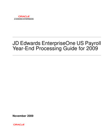 JD Edwards EnterpriseOne US Payroll Year-End Processing Guide . - Oracle