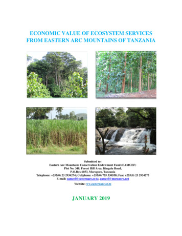 Economic Value Of Ecosystem Services From Eastern Arc Mountains Of Tanzania