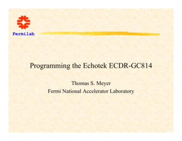 Programming The Echotek ECDR-GC814 - Fermilab