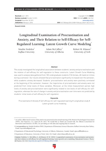 Longitudinal Examination Of Procrastination And Anxiety, And Their . - Ed