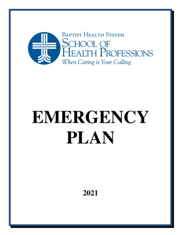 EMERGENCY PLAN - Baptist Health System School Of Health Professions