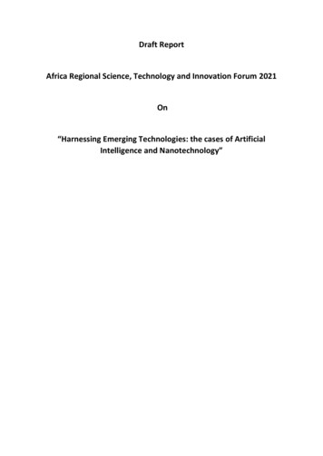 Draft Report Africa Regional Science, Technology And Innovation Forum .