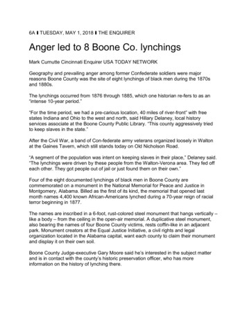 Anger Led To 8 Boone Co. Lynchings - Miami University