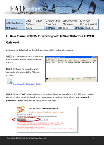 Q: How To Use LabVIEW For Working With TGW-700 Modbus TCP/RTU . - ICP DAS