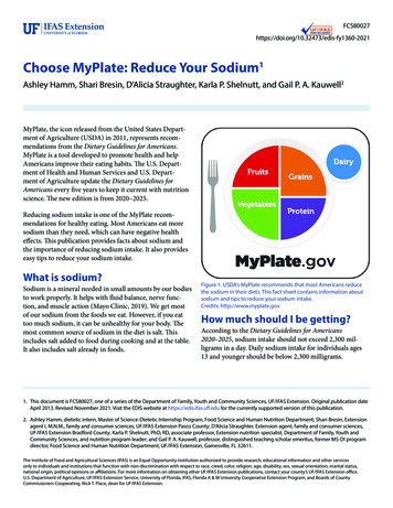Choose MyPlate: Reduce Your Sodium - University Of Florida