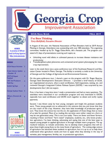 I've Been Thinking Terry Hollifield, Executive Director - Georgia Crop