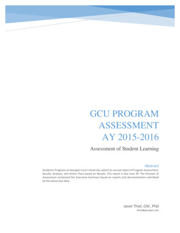 GCU Program Assessment Ay 2015-2016