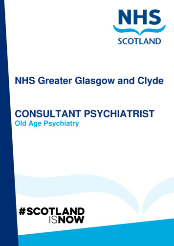 NHS Greater Glasgow And Clyde CONSULTANT PSYCHIATRIST