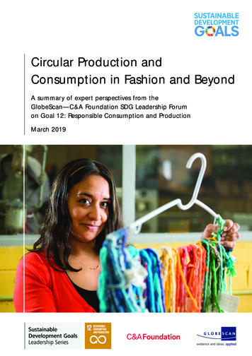 Circular Production And Consumption In Fashion And Beyond - GlobeScan