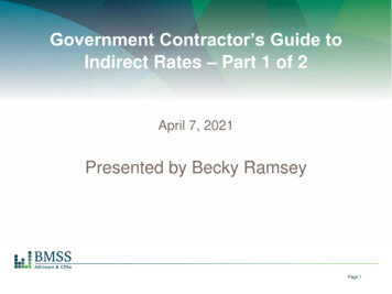 Indirect Rates Part 1 Of 2 - BMSS, LLC.
