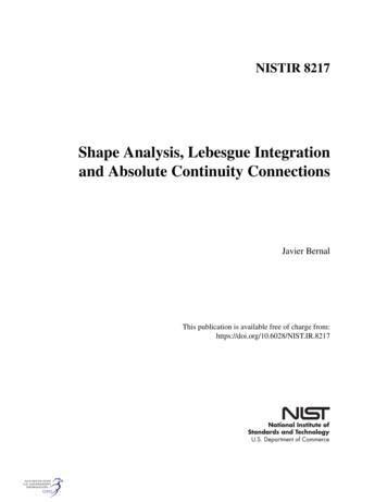 Shape Analysis, Lebesgue Integration And Absolute Continuity . - Govinfo