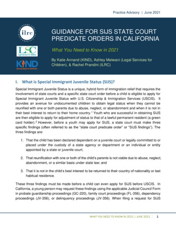 Guidance For Sijs State Court Predicate Orders In California - Ilrc