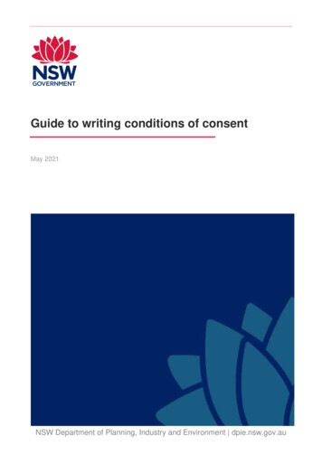 Guide To Writing Conditions Of Consent - May 2021