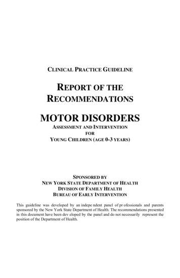 CLINICAL PRACTICE GUIDELINE - New York State Department Of Health
