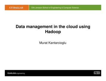 Data Management In The Cloud Using Hadoop - Service