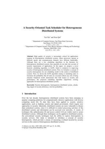 A Security-Oriented Task Scheduler For Heterogeneous Distributed Systems
