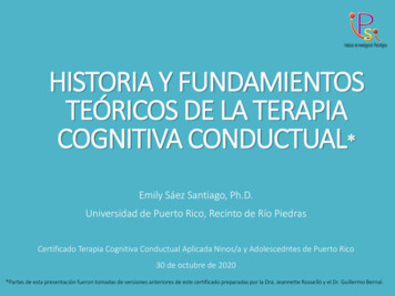 Historiay Fundamientos Teóricosde La Terapia Cognitiva Conductual