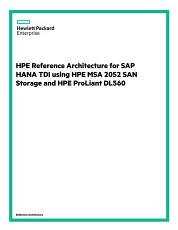 HPE Reference Architecture For SAP HANA TDI Using HPE MSA 2052 SAN .