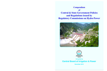 Central & State Government Policies And Regulations Issued By . - CBIP