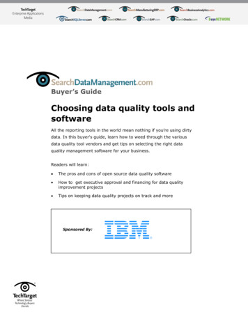 Choosing Data Quality Tools And Software