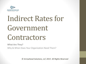 Indirect Rates For Government Contractors - Arrowhead Solutions, LLC