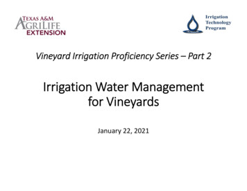 Irrigation Water Management In Vineyards