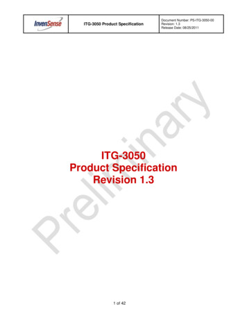 ITG-3050 Product Specification Revision 1 - TDK