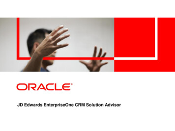 JD Edwards EnterpriseOne CRM Solution Advisor - Oracle