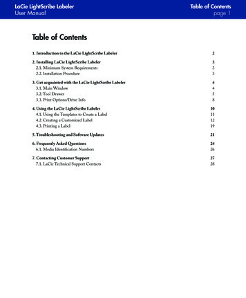 Table Of Contents - LaCie