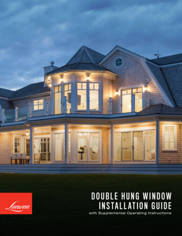 DOUBLE HUNG WINDOW INSTALLATION GUIDE - Loewen Windows