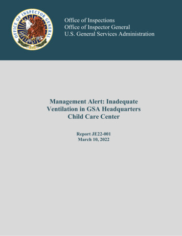 Management Alert: Inadqeuate Ventilation In GSA Headquarters Child Care .